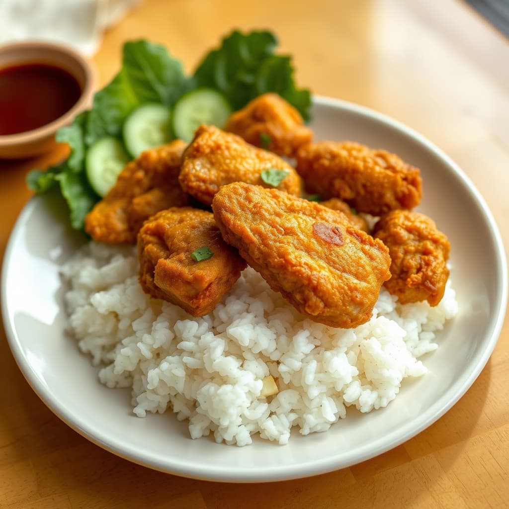 ข้าวมันไก่ทอด